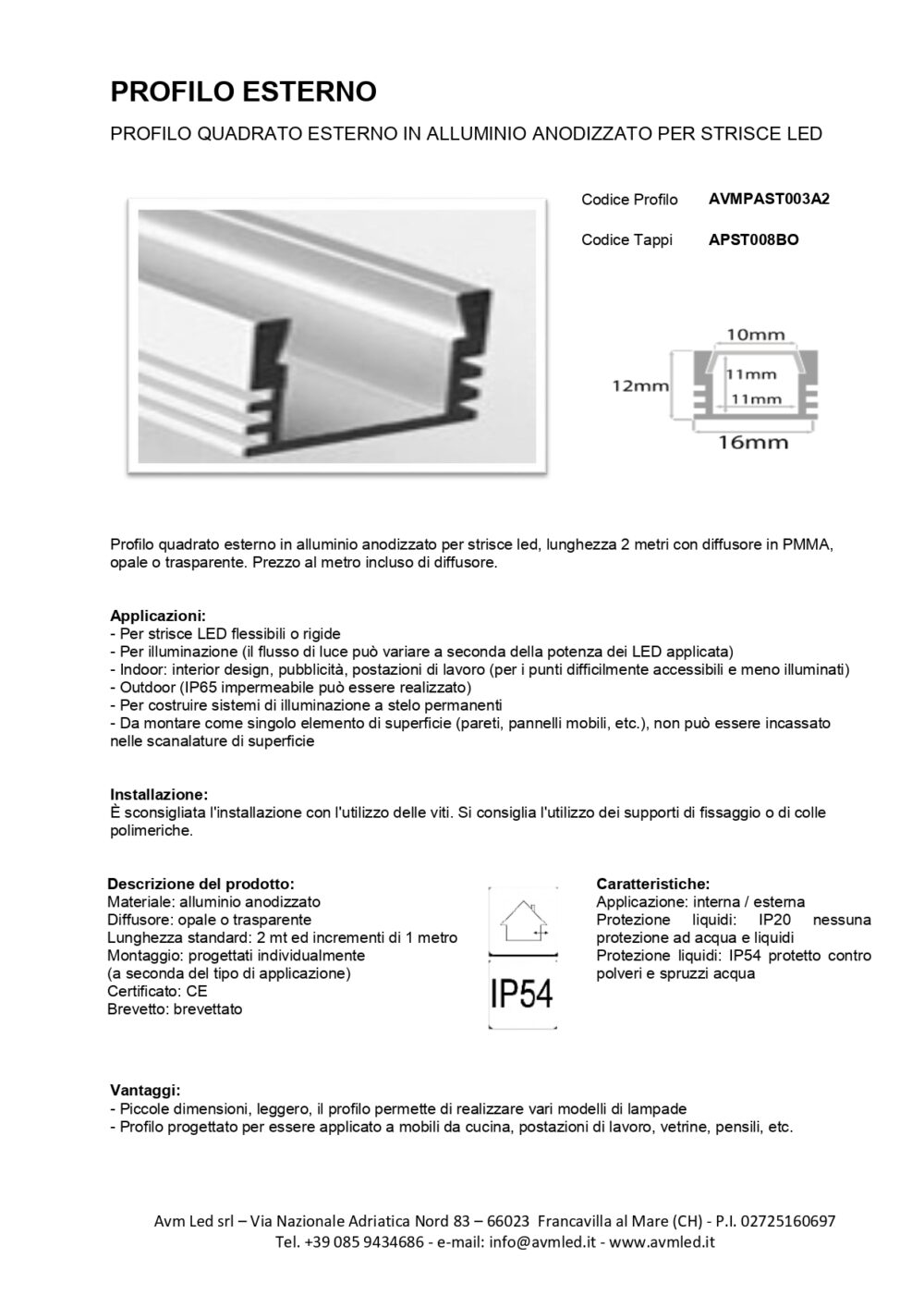 PROFILO ESTERNO QUADRATO + cover
