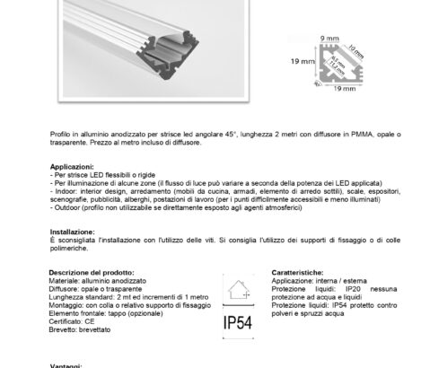 PROFILO ESTERNO 45 GRADI