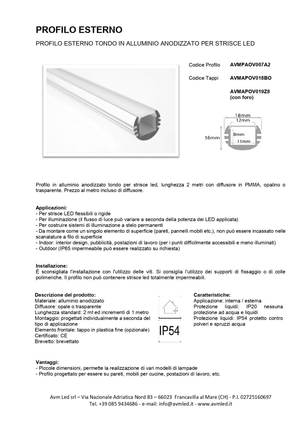 PROFILO ESTERNO TONDO + COVER
