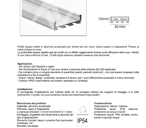 PROFILO ESTERNO DOPPIO SOTTILE