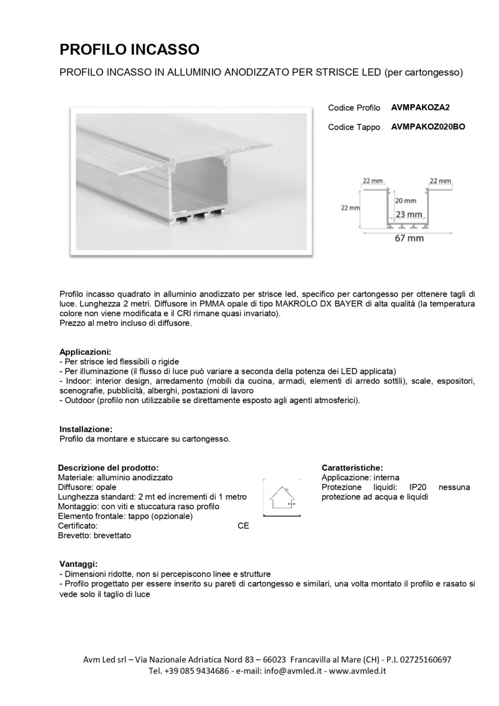 PROFILO INCASSO CARTONGESSO
