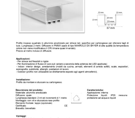 PROFILO INCASSO CARTONGESSO